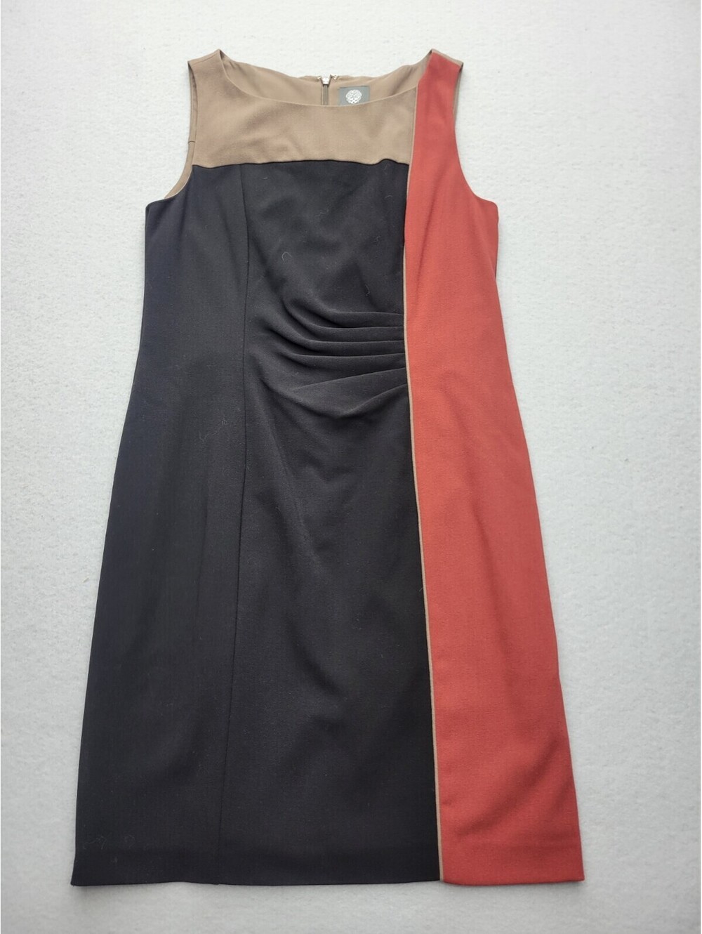 Vince Camuto Women's Dress Size 10 Black A Line MIni Sleeveless Color Block